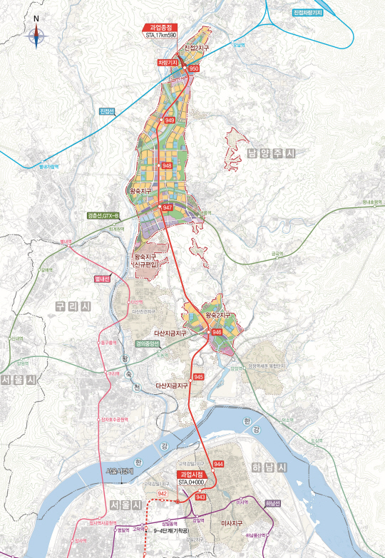 수도권 동북부 지역 교통개선을 위한 ‘강동하남남양주선’ 광역철도 건설사업이 국토교통부로부터 기본계획 승인을 받아 본격적인 사업 추진이 가능해졌다. 경기도 제공