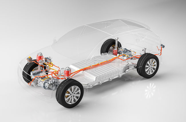 배터리·모터·제어장치 등 다양한 전기차 부품에 KCC실리콘이 사용된다. 사진은 전기차 내부 부품에 적용된 KCC실리콘 이미지.  KCC실리콘 제공