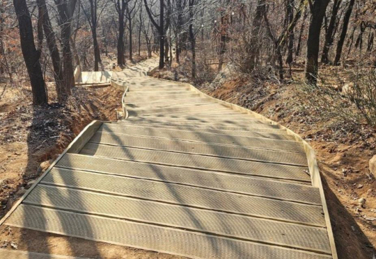 서대문구가 정비한 관내 안산(鞍山) 등산로.서대문구청 제공