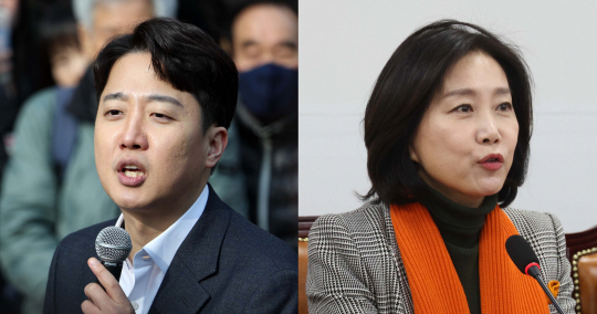 왼쪽부터 개혁신당의 이준석 의원, 허은아 전 대표. 뉴시스