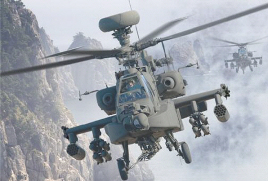 최신형 AH-64E 가디언 아파치 공격헬기. 보잉 제공