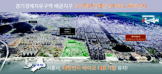 경기 시흥시가 추진 중인 경기경제자유구역 배곧지구 조감도. 시흥시청 제공