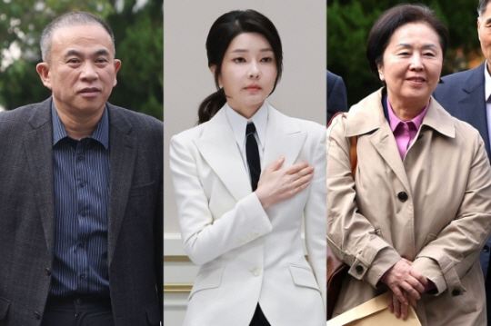 (왼쪽부터) 명태균 씨, 김건희 여사, 김영선 전 국민의힘 의원. 연합뉴스