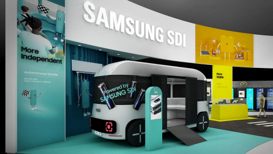 삼성SDI의 21700(지름 21㎜·높이 70㎜) 원통형 배터리가 탑재된 자율주행 스타트업 오토노머스에이투지(A2Z)의 자율주행셔틀 ‘로이(ROii)’. 삼성SDI 제공.
