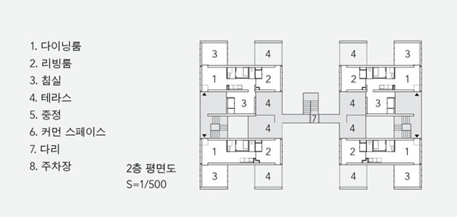미쓰쿄하이쓰의 2층 평면도.