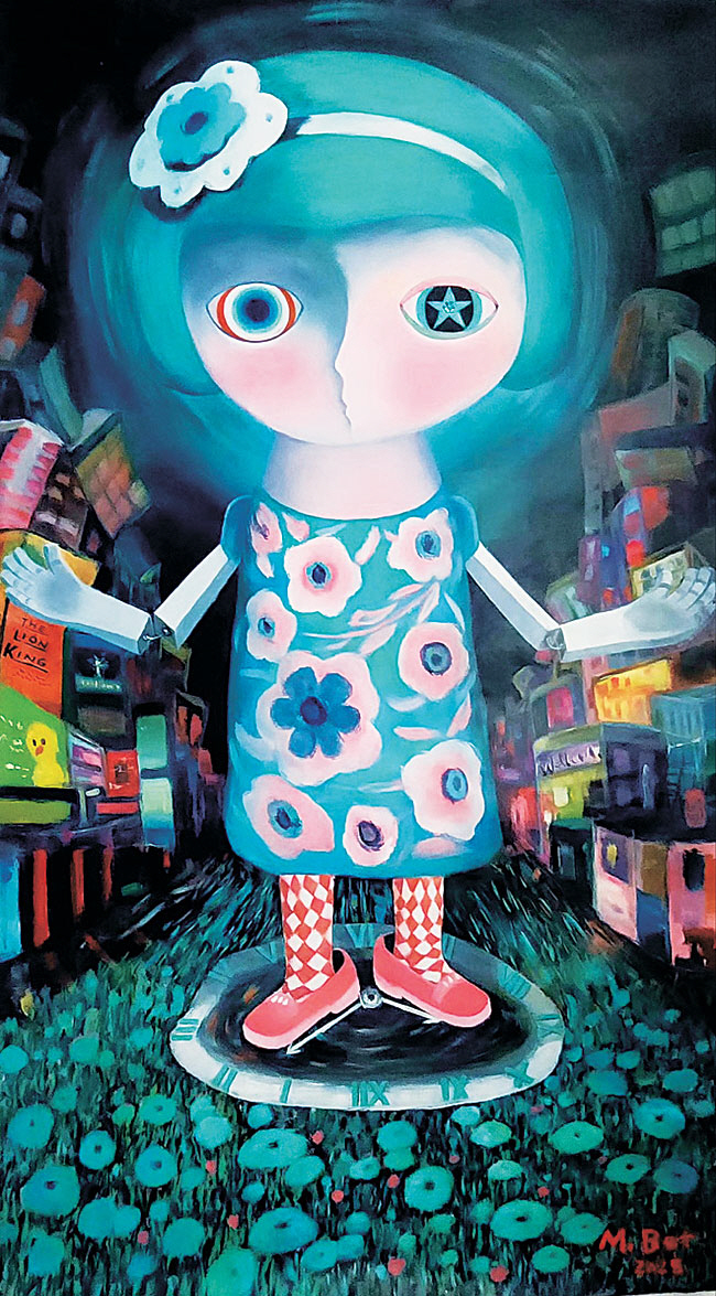 마리봇(권태원) ‘돌아올게’, 160×260㎝, 캔버스에 아크릴, 2025.