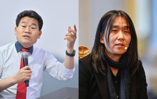 전한길 강사와 한강 작가. 뉴시스