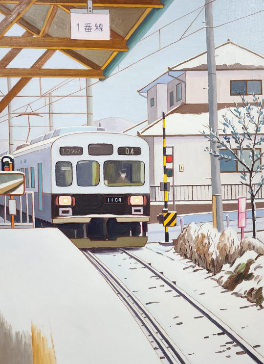 가마쿠라의 겨울풍경, 캔버스에 오일, 73x53cm, 2024.