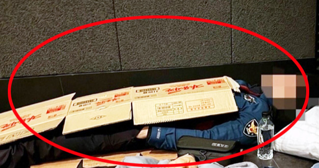 “박스 덮고 노숙자처럼...” APEC 동원 경찰 사진 공개에 발칵