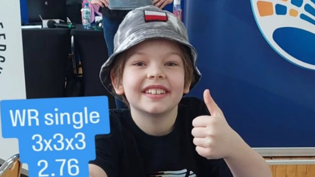 2.76초만에 큐브 완성… 9세 어린이 ‘마의 3초 벽’ 깼다